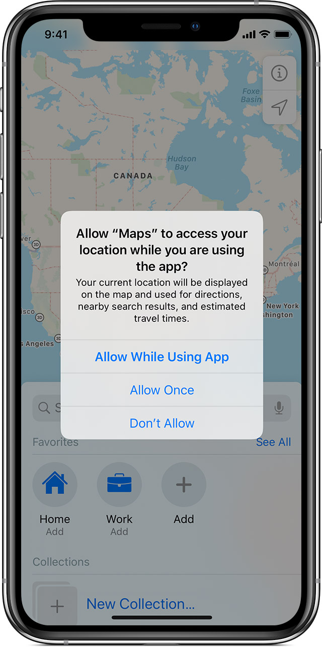 iPhone Maps location access