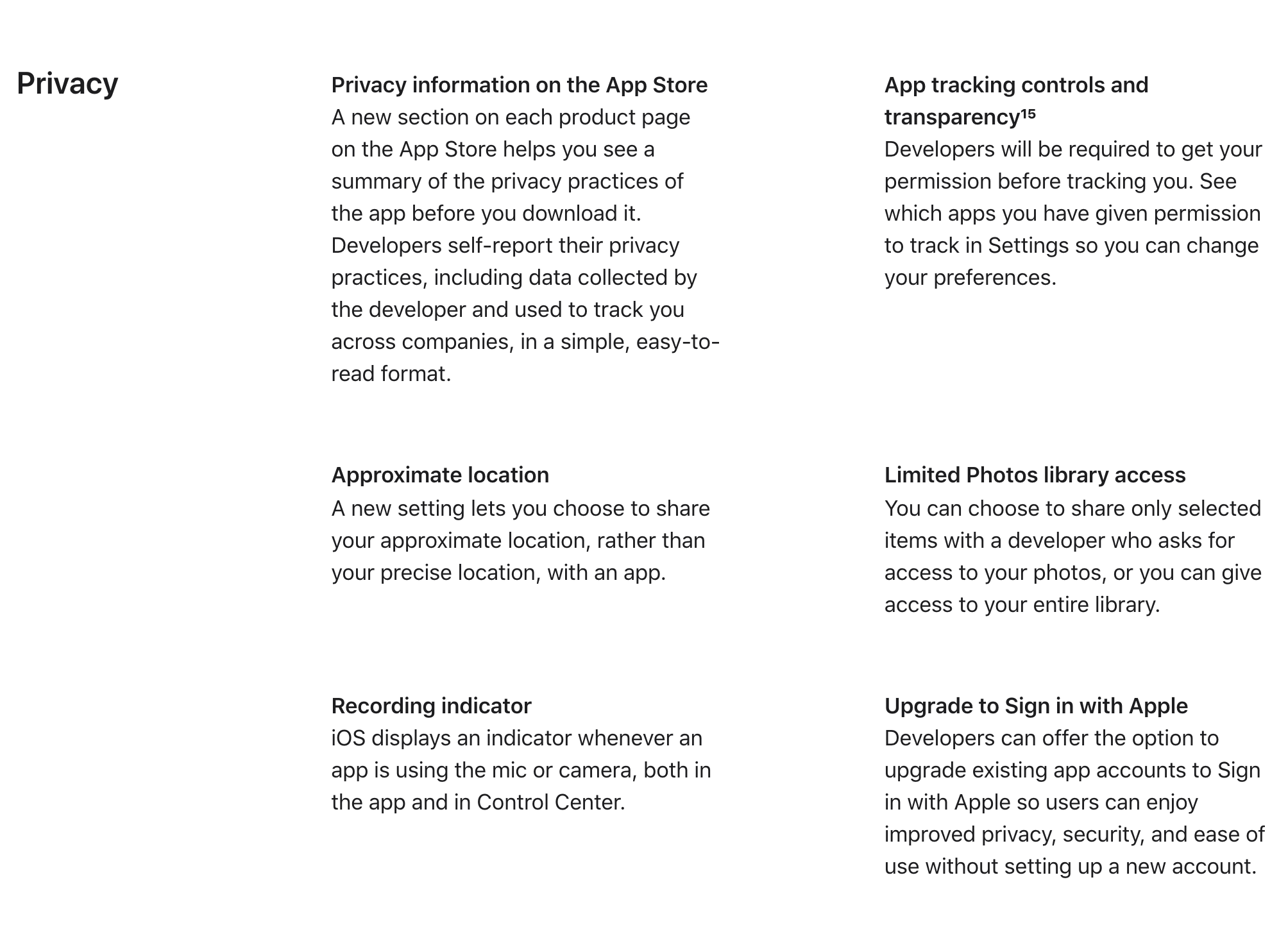iOS 14 Privacy-related features
