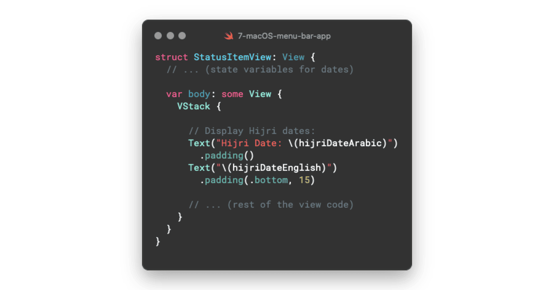Text View Code Snippet