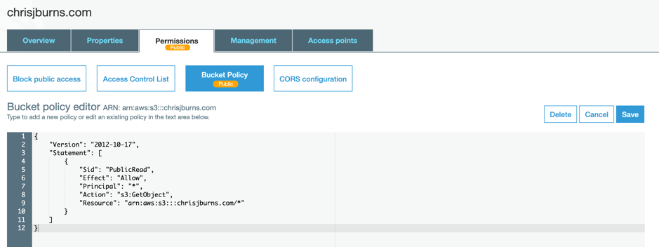 Bucket Policy Editor
