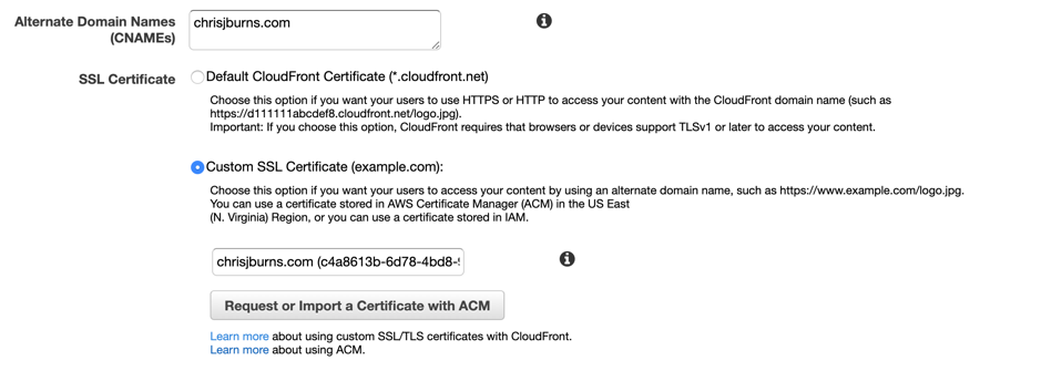 Editing CloudFront distribution